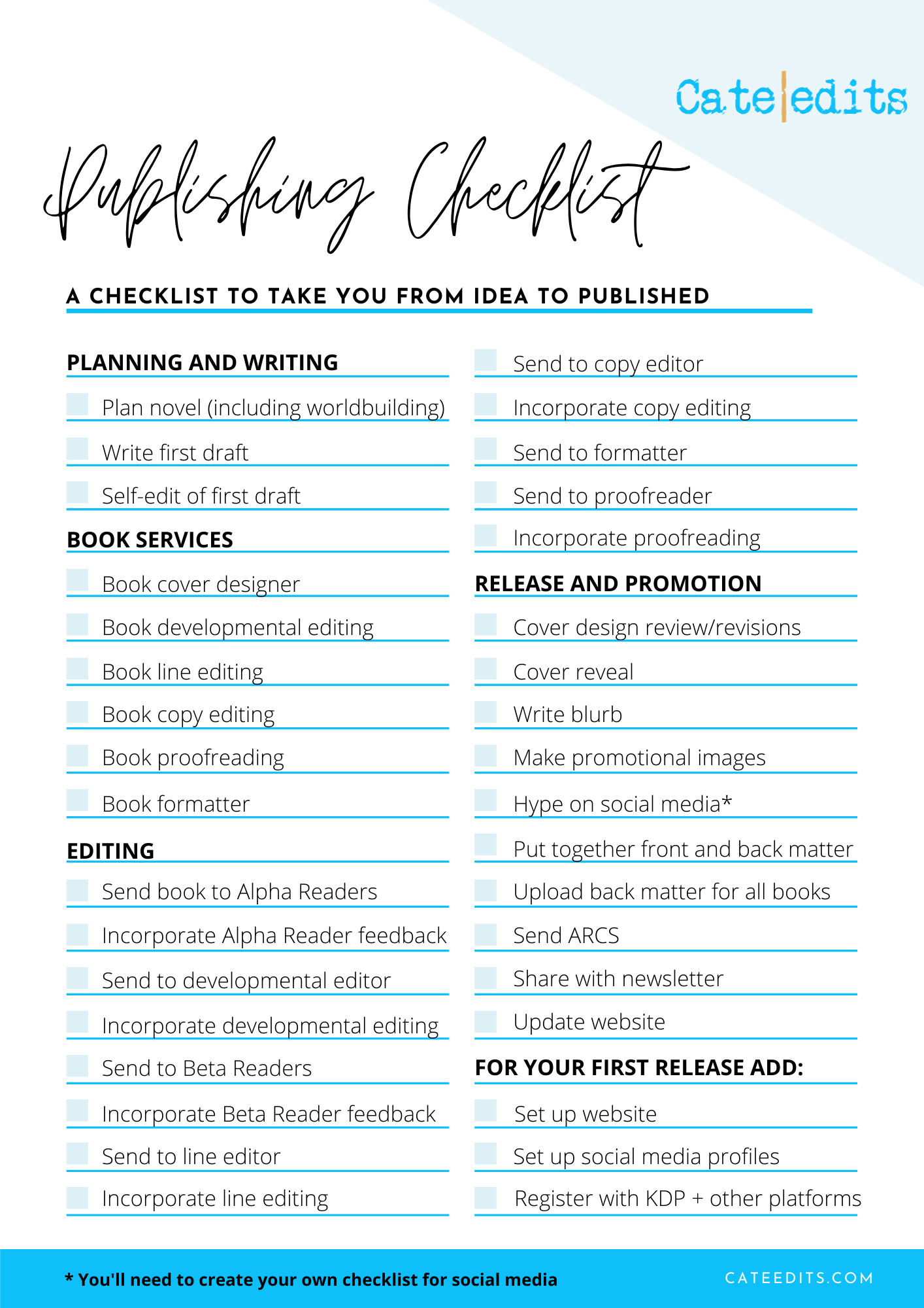 Publishing Checklist